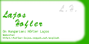 lajos hofler business card